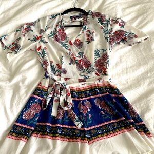 White and Floral Romper